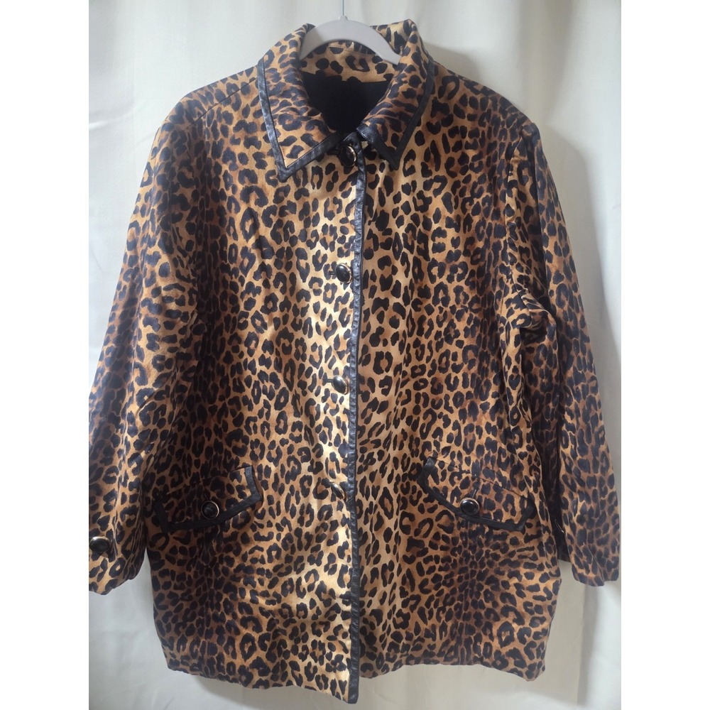 Jones New York Signature Coat Reversible Collared Buttons Pockets Sz 3XL